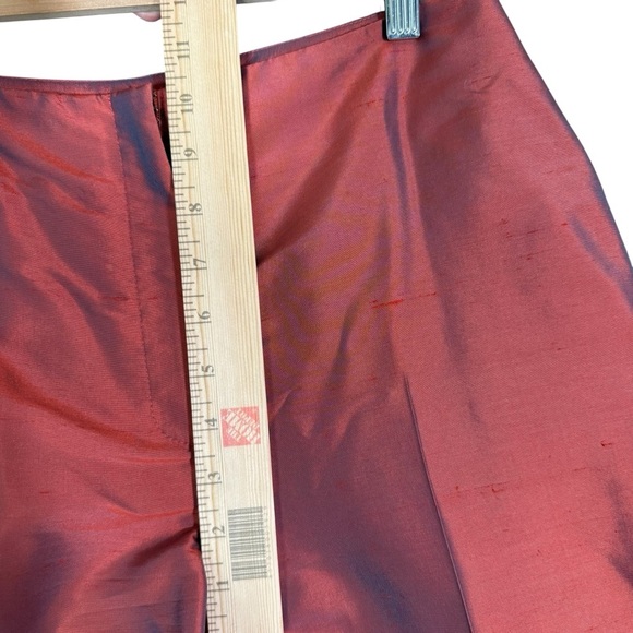 Vintage 100% Shot Silk Red / Blue Shift Straight Leg Cropped Pants Maximalist 4 - Picture 4 of 6